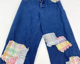 Vintage 1980s patchwork denim jeans