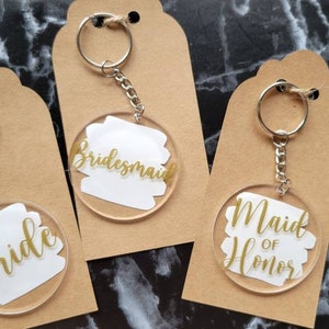 Bridesmaid gift idea! Bridal Party GOLD or SILVER keychains | bridesmaid proposal gifts wedding party