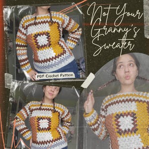 Not Your Granny&#39;s Sweater pdf crochet pattern | beginner friendly handmade