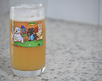 Happy Boxer Face Etched Sayings Cute Funny Pint Glass 16 Oz Natural Ears Cute Gifts for Dog Lovers with Boxers