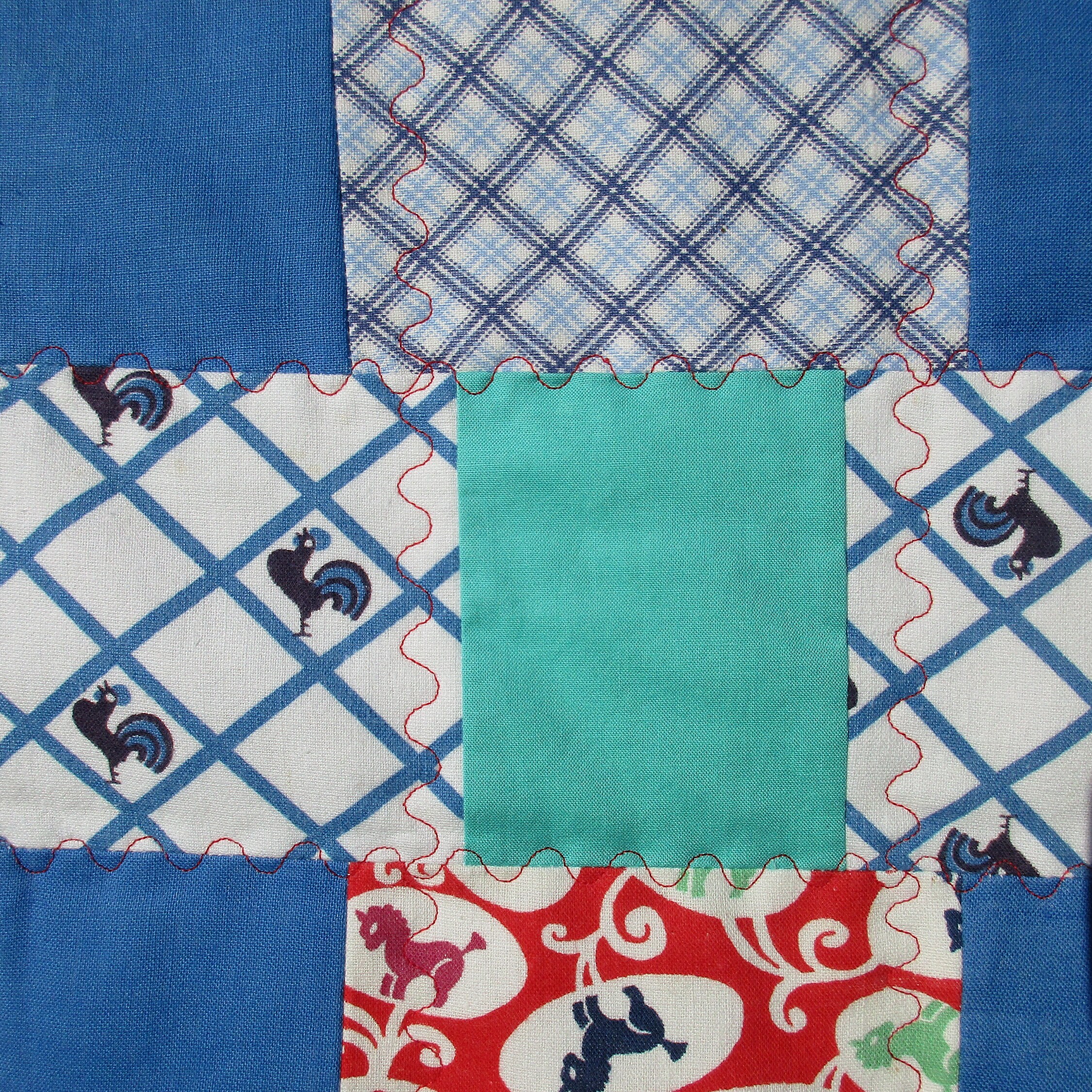 New Blue & Red Baby Toddler Quilt Vintage Feed Sack Etsy