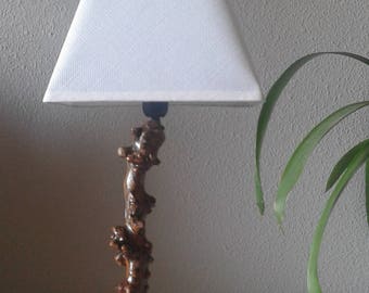 Driftwood table lamp, poplar lamp, handmade lamp