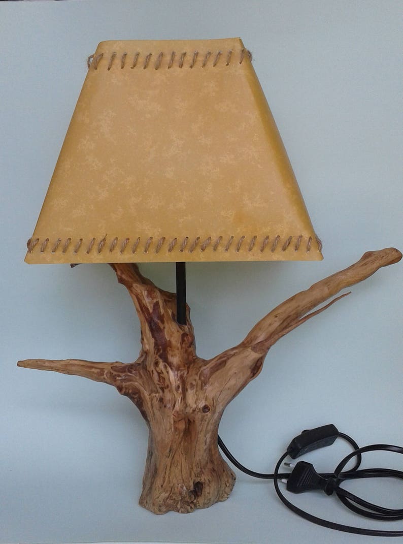 Holz aus Wacholder Nachahmung Pergament Bildschirm Lampe | Etsy