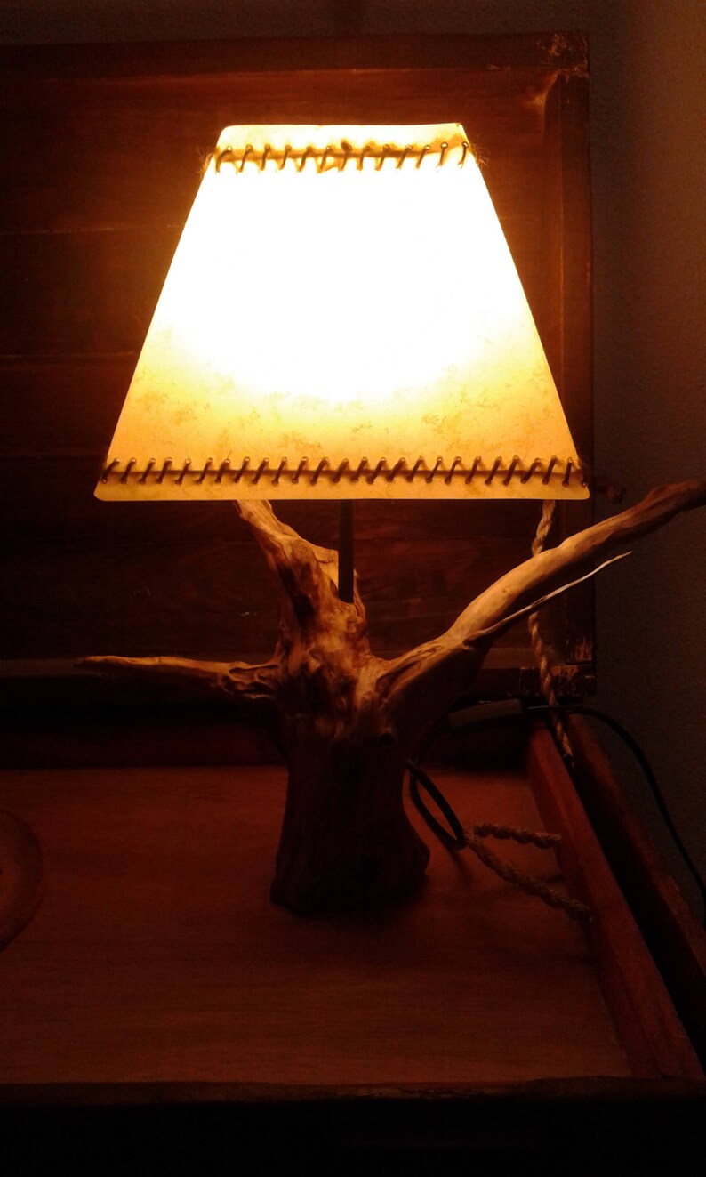 Holz aus Wacholder Nachahmung Pergament Bildschirm Lampe | Etsy