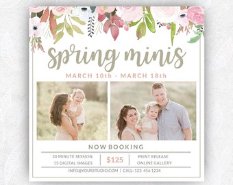 Spring Mini Session Template, Spring Mini Session, Photography Marketing Template, Spring Marketing Board, Photography Marketing Board