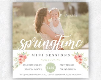Spring Mini Session Template, Spring Mini Session, Photography Marketing Template, Spring Marketing Board, Photography Marketing Board