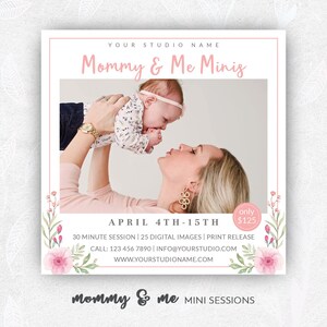 Mama en mij Mini sessie sjabloon, mama en mij Minis, mama en mij, Mother&#39;s Day fotosessie, fotografie Marketing sjabloon