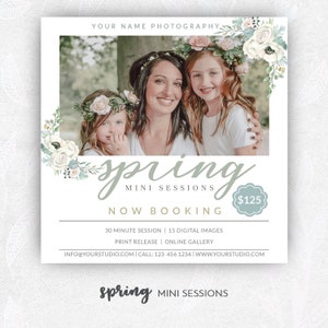 Spring Mini Session Template, Spring Mini Session, Photography Marketing Template, Spring Marketing Board, Photography Marketing Board