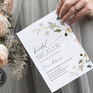 Wildflower Bridal Shower Invitation, Boho Bridal Shower Invitation, Editable Floral Bridal Shower Invitation, Bridal Shower Invite, BRDS01