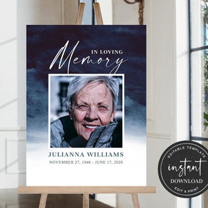 Celebration of Life Welcome Sign, Editable Funeral Welcome Sign, Memorial Welcome Sign, Celebration of Life Decoration, Funeral FDP02ZBR