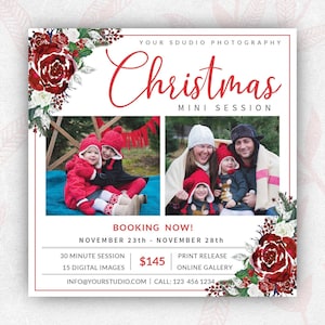 Christmas Mini Session Template, Christmas Template for Photographers, Holiday Mini Session Template, Instagram Template, Xmas Template, PSD