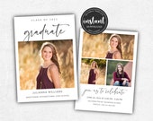 Graduation Announcement Card, Senior Graduation Template, Senior Card for Photographers, High School Card, Seniors Template, Graduation Card