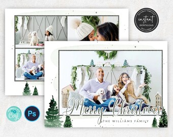 Holiday Photo Card Template, Christmas Card Template, Family Cards, Merry Christmas cards, Christmas Family Card, Christmas Photo Card, PSD