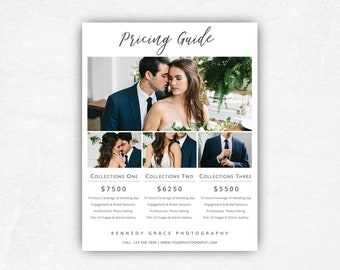 Wedding Photography Price List Template, Photography Pricing Guide Template, Photographers Price List Template, Photography Price Sheet, PSD