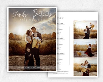 Family Photography Pricing Guide Template, Pricing Guide Template for Photographers, Pricing Guide Photography Template, Price List Template