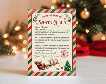 Editable Letter from Santa Template, Christmas Personalized Santa Claus, North Pole Mail for Kids, Santa Printable on Christmas Morning