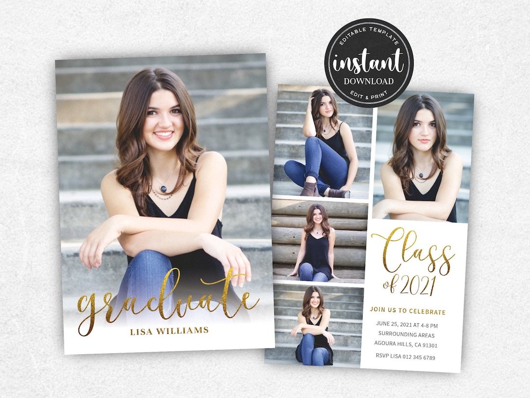 Senior Graduation Announcement Template, Senior Graduation Template for ...
