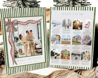 Year in Review Christmas Card Template, What a Year Christmas Card Template, What a Year Photo Collage, Christmas Canva Photo Template