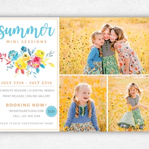 Summer mini Session Template, Summer Photographer Template, Mini Session Photography Marketing board, Photography Marketing Template, PSD