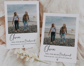 Bridesmaid Proposal Card Template, Will You Be My Bridesmaid Card, Photo Proposal Cards, Bridesmaid Cards, Bridesmaid Proposal Cards