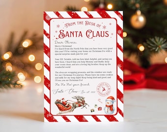 Santa Letter Template, Personalized Letter from Santa Claus, North Pole Mail for Kids, Holiday Magic Gift for Kids, Father Christmas Letter