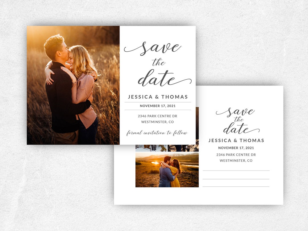 Save the Date Template Save the Date Photo Card Template Minimalist