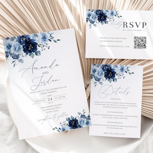 Hochzeitseinladung Set, Blaue Hochzeitseinladung, Hochzeitseinladung Set, Blaue Hochzeitseinladung, Hochzeitseinladung, Blaues Hochzeitseinladungs-Set