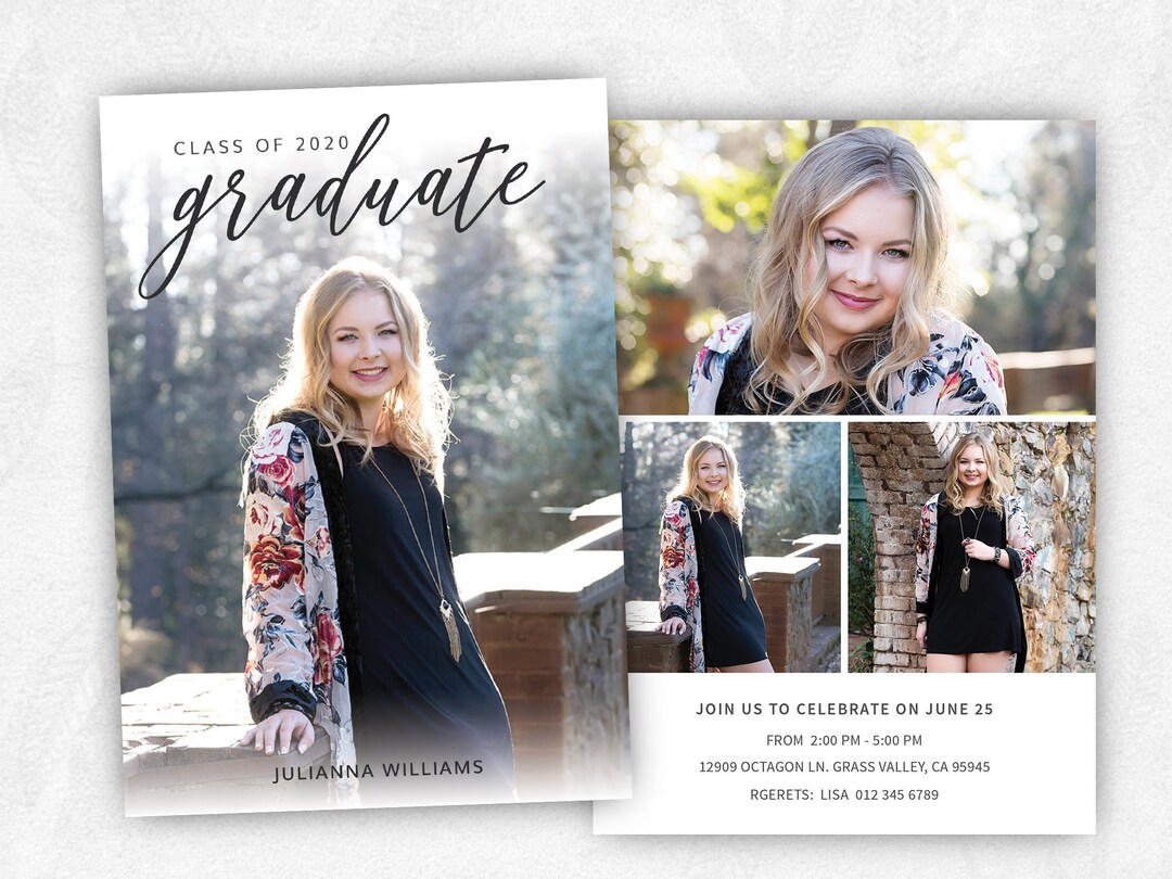 Senior Graduation Announcement Template Graduation Template - Etsy