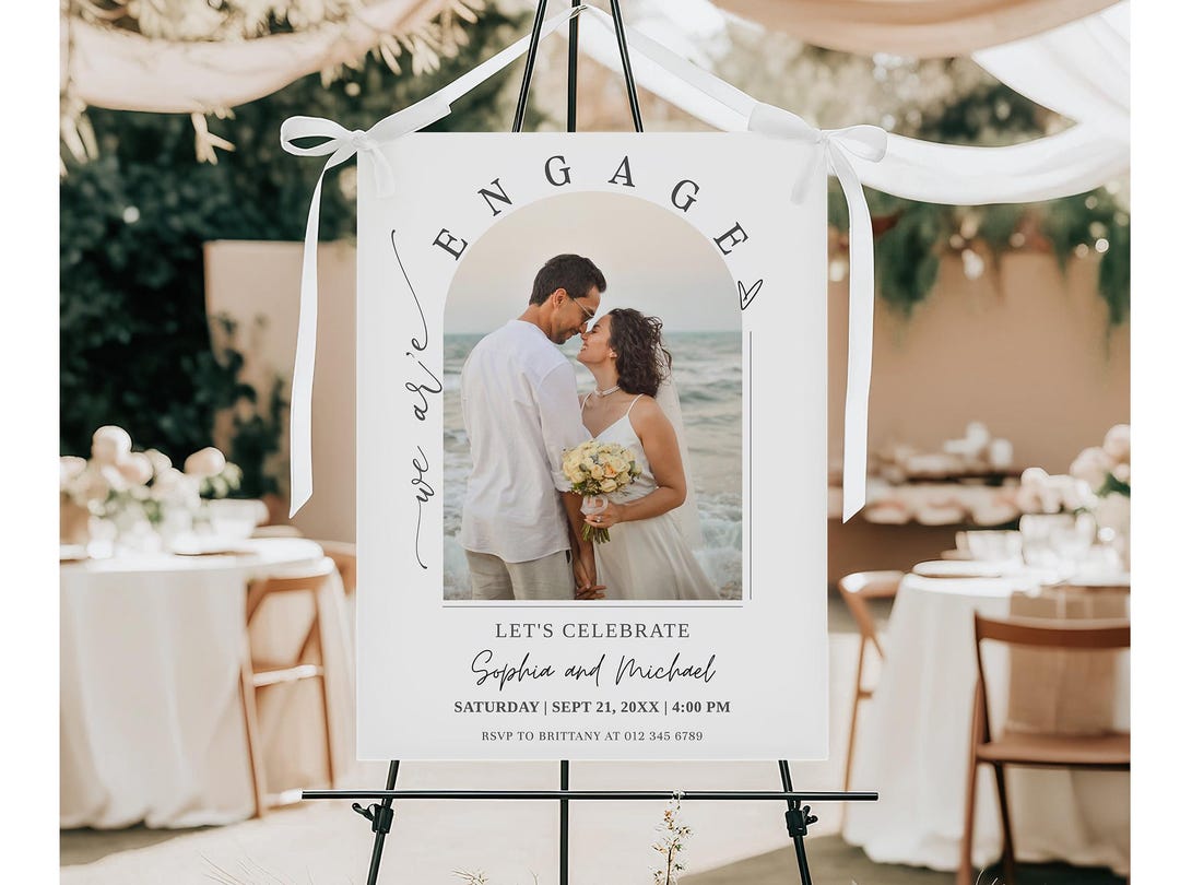 Welcome Partners. Sign Engagement Welcome Sign Template, Engagement Party Welcome Sign, Modern ...