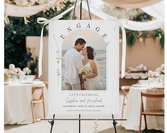 Engagement Welcome Sign Template, Engagement Party Welcome Sign, Modern Engagement Party Sign, Engagement Celebration Sign, Engagement Sign