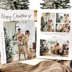 Weihnachtskartenvorlage, Moderne Familienfoto Weihnachtskarte, druckbare Weihnachtsfotokarte, Familienbild Feiertagskarte, Weihnachtskarten