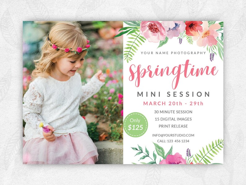 Spring Mini Session Template Springtime Spring Minis - Etsy
