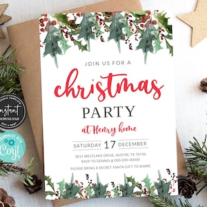 Christmas Party Invitation, Christmas Party Invite, Holiday Party Invitation, Christmas Invite, Holiday Party Invite, Christmas Invitation