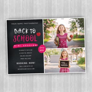 Back to School Mini Session Template, Back to School Template for Photographers, Mini Session Flyer Template, Kids Photography Template, PSD