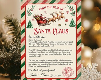 Editable Letter from Santa Template, Christmas Personalized Santa Claus, North Pole Mail for Kids, Santa Printable on Christmas Morning