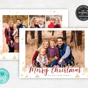 Cartão com foto de Natal, cartão com foto de feriado, modelo de cartão de feliz Natal, modelo de cartão de Natal em família, cartão de Natal, modelo de cartão com foto