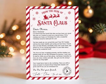 Letter From Santa Template, Christmas Personalized Santa Claus Template, North Pole Mail for Kids, Editable Santa Letter Template