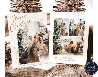 Christmas Card Template, Arch Christmas Card Template, Merry Christmas Photo Card Template, Christmas Photo Card, Boho Christmas cards