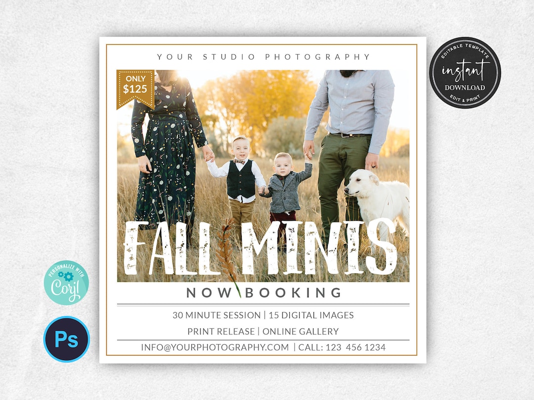Fall Mini Session Template, Fall Minis, Autumn Mini Session, Autumn ...