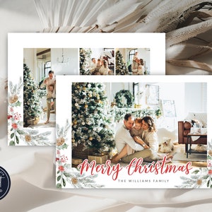 Christmas Card Template, Printable Holiday Card Template, Christmas Photo Card, Merry Christmas Photo Card, Minimalist Photo Holiday Card
