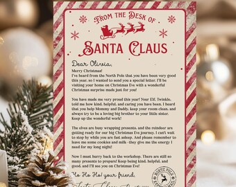 Editable Personalized Letter from Santa, Christmas Personalized Santa Claus, North Pole Mail for Kids, Editable Santa Letter Template