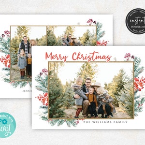 Frohe Weihnachten Foto Kartenvorlage, Weihnachtskarten Vorlage, Urlaub Kartenvorlage, Urlaub Fotokarten, Weihnachtsfoto Karte Vorlage