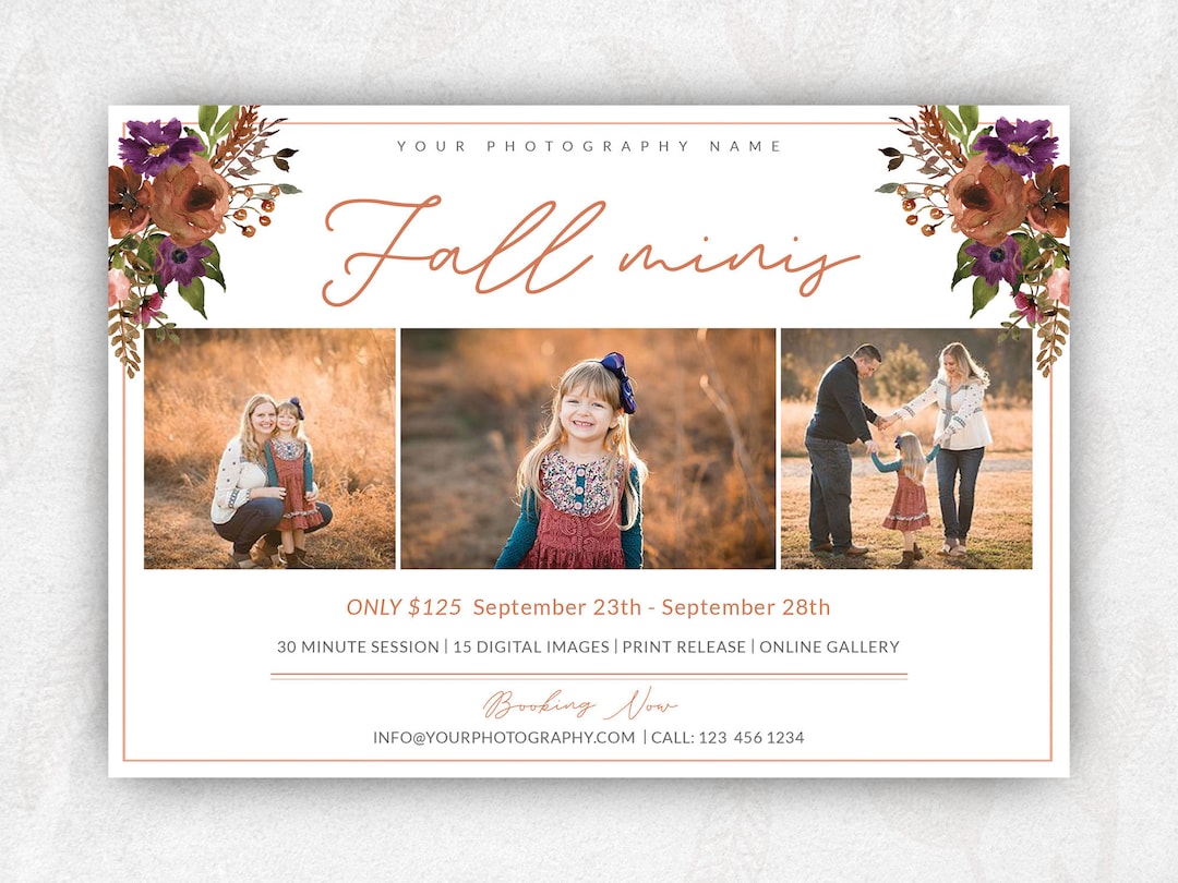 Fall Mini Sessions Template, Fall Minis, Fall Template, Autumn Mini ...