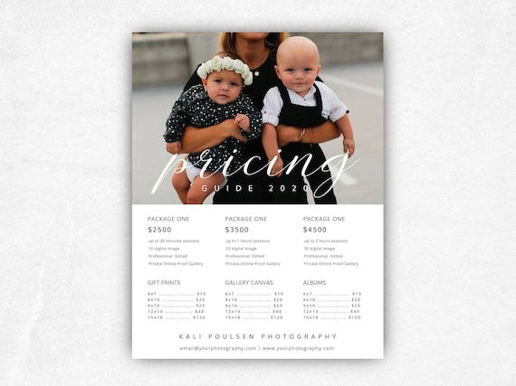 Family Photography Price List Template Photography Pricing | Etsy