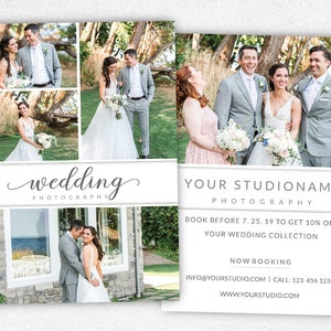 Modelo de marketing fotográfico, modelo de marketing fotográfico de casamento, quadro de marketing fotográfico, modelo de cartão postal de folheto, cartão promocional