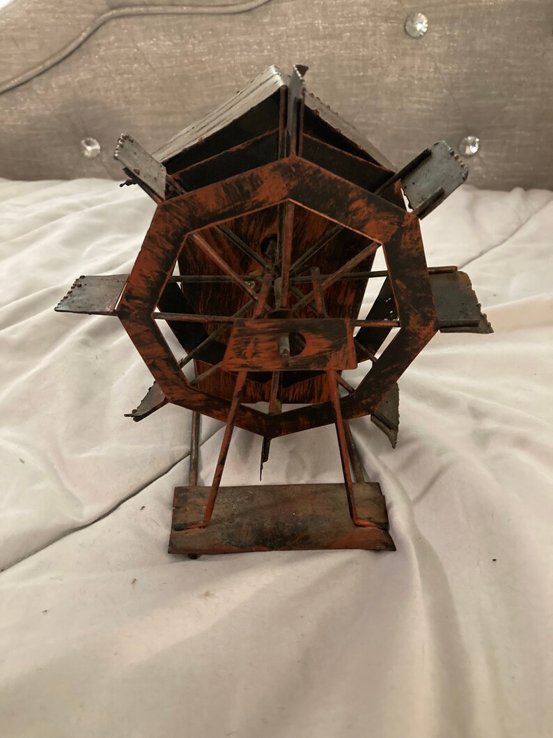 Vintage Tin Music Box Paddle Wheel Mill Plays Swanee River by Etsy