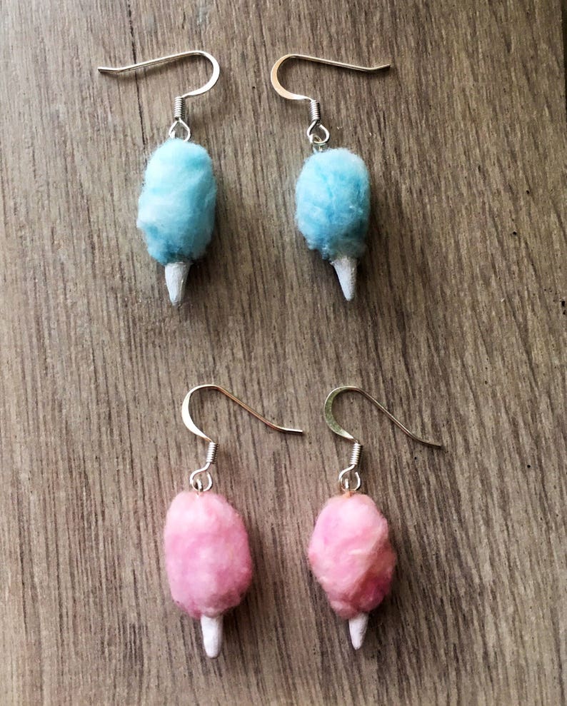 Cotton Candy Earrings Cotton Candy Necklace Food Jewelry Etsy