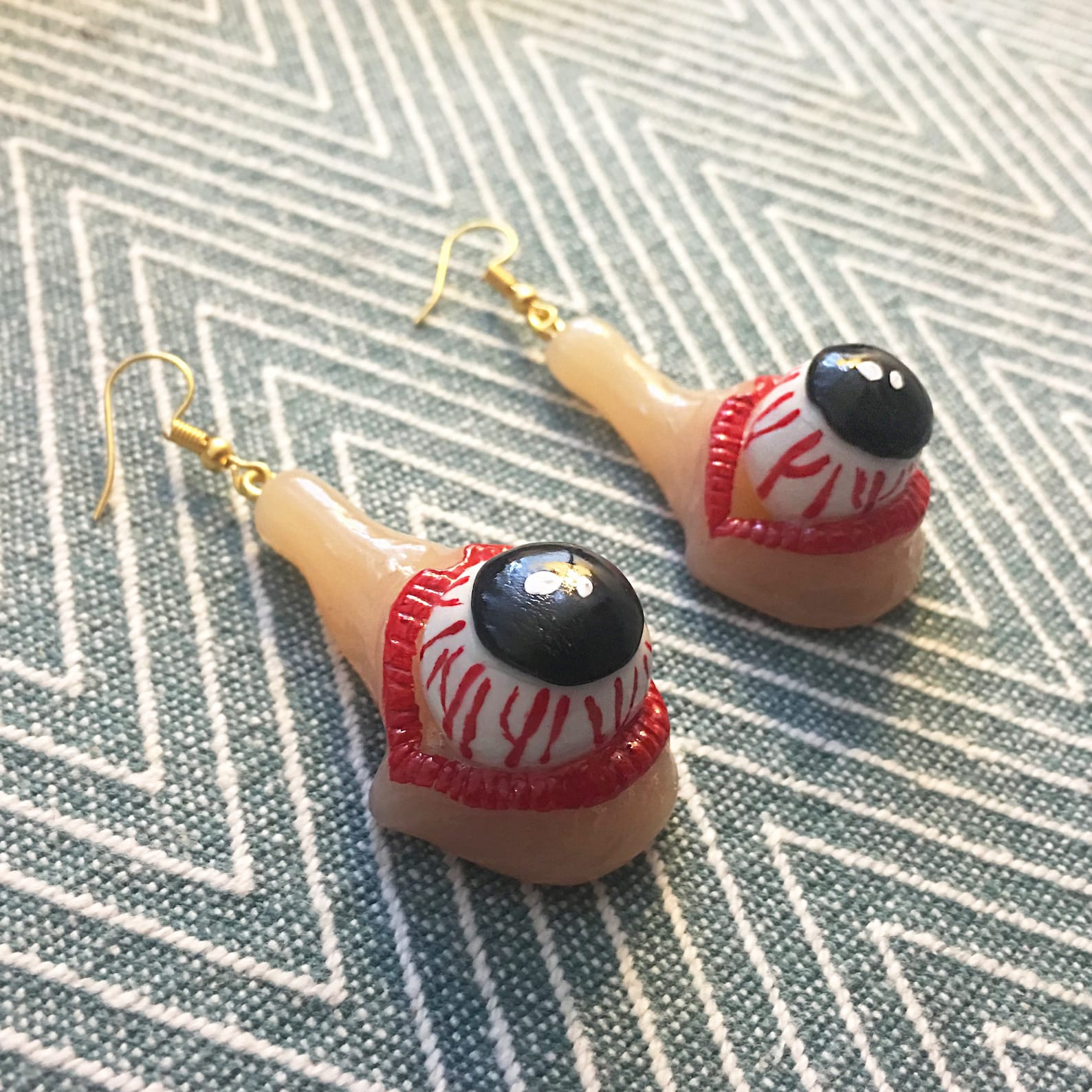 Eyeballs Eater earrings Weird earrings polymer clay Etsy