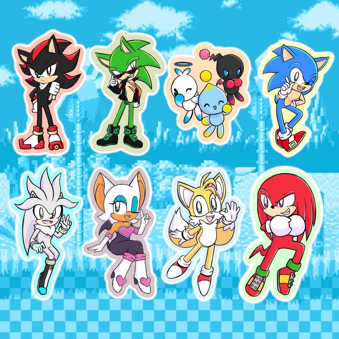 Sonic The Hedgehog Stickers Etsy