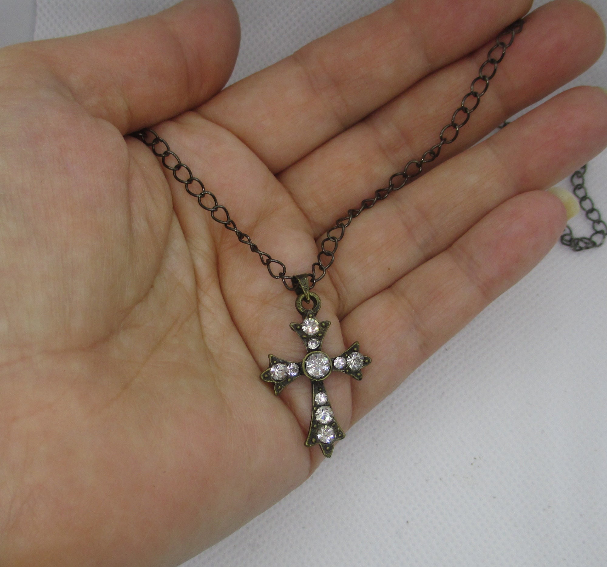 Brass Small Cross Necklace main image 1